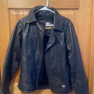 Vintage!!! Harley Davidson leather nylon jacket